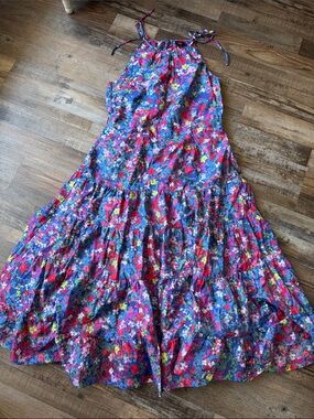 Summersalt blue floral cotton maxi dress size women’s large